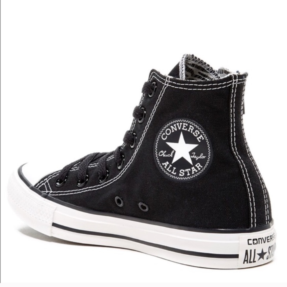 Black Converse zip up high tops